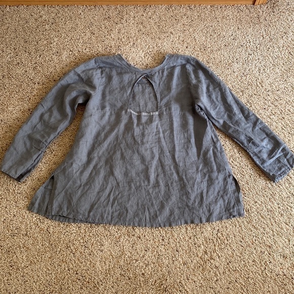 Breathe Clothing Gray Linen Babydoll Top - Picture 9 of 12